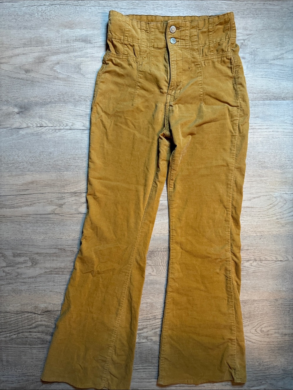 Free People We The Free Golden Mustard Corduroy Pants Sz 27